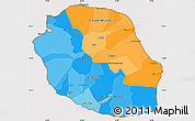 Political Simple Map of Reunion, cropped outside