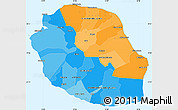 Political Simple Map of Reunion, single color outside, borders and labels