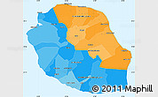 Political Simple Map of Reunion, single color outside