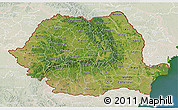 Satellite 3D Map of Romania, lighten, land only