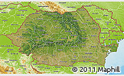 Satellite 3D Map of Romania, physical outside
