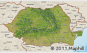 Satellite 3D Map of Romania, shaded relief outside