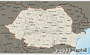 Shaded Relief 3D Map of Romania, darken, land only