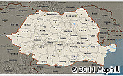 Shaded Relief 3D Map of Romania, darken