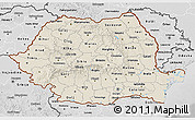 Shaded Relief 3D Map of Romania, desaturated