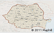 Shaded Relief 3D Map of Romania, lighten