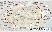 Shaded Relief 3D Map of Romania, semi-desaturated