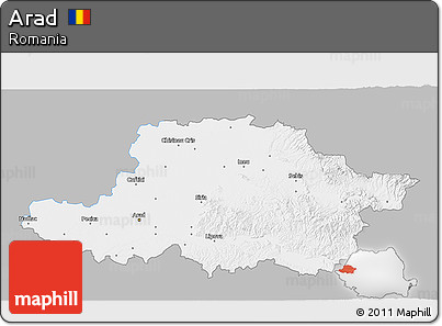 Gray 3D Map of Arad, single color outside