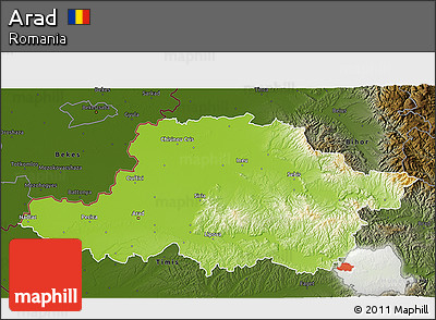 Physical 3D Map of Arad, darken