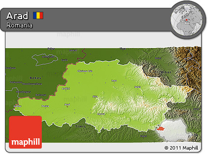 Physical 3D Map of Arad, darken