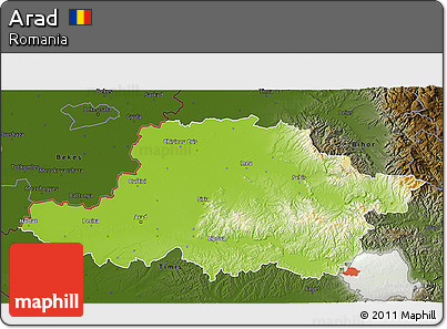 Physical 3D Map of Arad, darken