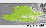 Physical 3D Map of Arad, desaturated