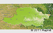 Physical 3D Map of Arad, satellite outside