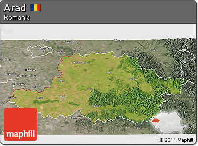 Satellite 3D Map of Arad, semi-desaturated