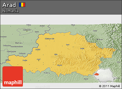Savanna Style 3D Map of Arad
