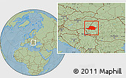 Savanna Style Location Map of Arad, hill shading