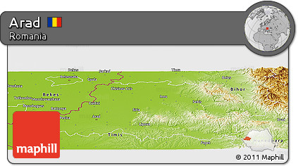 Physical Panoramic Map of Arad