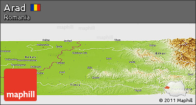 Physical Panoramic Map of Arad