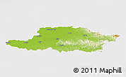 Physical Panoramic Map of Arad, single color outside