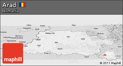 Silver Style Panoramic Map of Arad