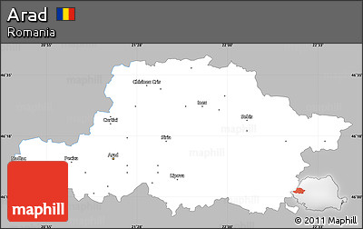 Gray Simple Map of Arad, single color outside