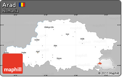 Gray Simple Map of Arad, single color outside