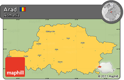 Savanna Style Simple Map of Arad, cropped outside