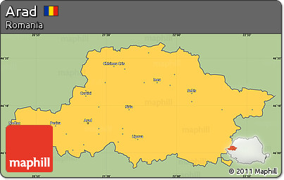Savanna Style Simple Map of Arad, cropped outside
