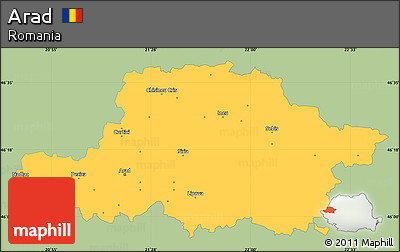 Savanna Style Simple Map of Arad, single color outside