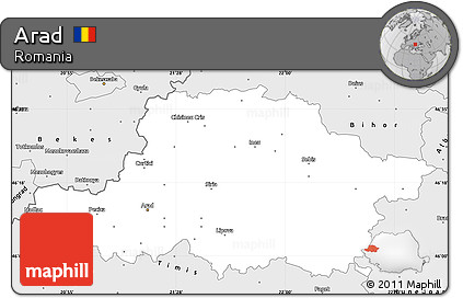 Silver Style Simple Map of Arad