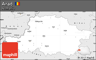 Silver Style Simple Map of Arad