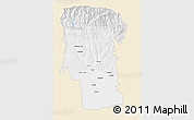 Classic Style 3D Map of Arges, single color outside