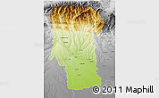 Physical 3D Map of Arges, desaturated