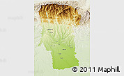 Physical 3D Map of Arges, lighten