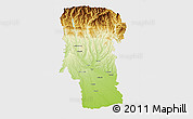 Physical 3D Map of Arges, single color outside