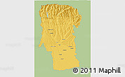 Savanna Style 3D Map of Arges, single color outside