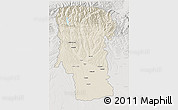 Shaded Relief 3D Map of Arges, lighten, semi-desaturated