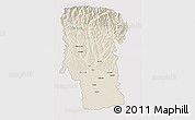 Shaded Relief 3D Map of Arges, single color outside