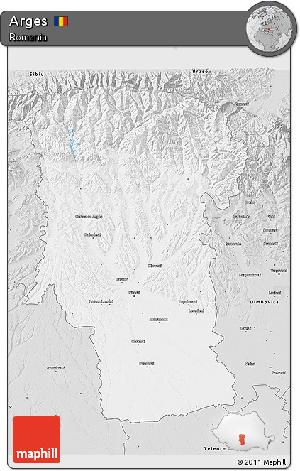 Silver Style 3D Map of Arges