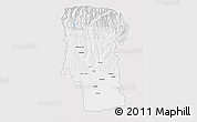 Silver Style 3D Map of Arges, single color outside