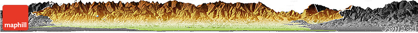 Physical Horizon Map of Arges, darken, desaturated