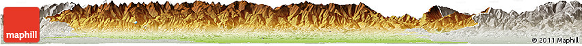 Physical Horizon Map of Arges, lighten, semi-desaturated