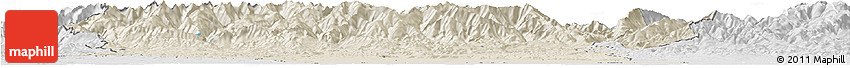 Shaded Relief Horizon Map of Arges, lighten, desaturated