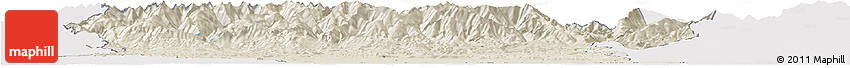 Shaded Relief Horizon Map of Arges, single color outside