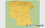 Savanna Style Panoramic Map of Arges, single color outside