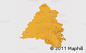 Political 3D Map of Bihor, single color outside