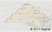 Shaded Relief Panoramic Map of Bihor, lighten, semi-desaturated