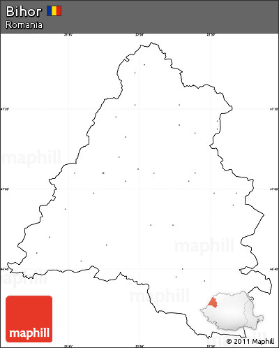 Blank Simple Map of Bihor, cropped outside, no labels