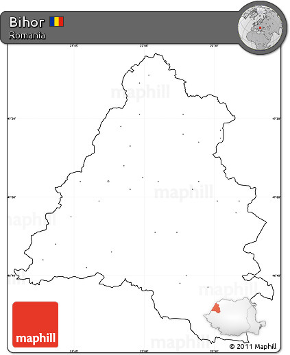 Blank Simple Map of Bihor, cropped outside, no labels