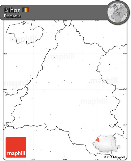 Blank Simple Map of Bihor, no labels